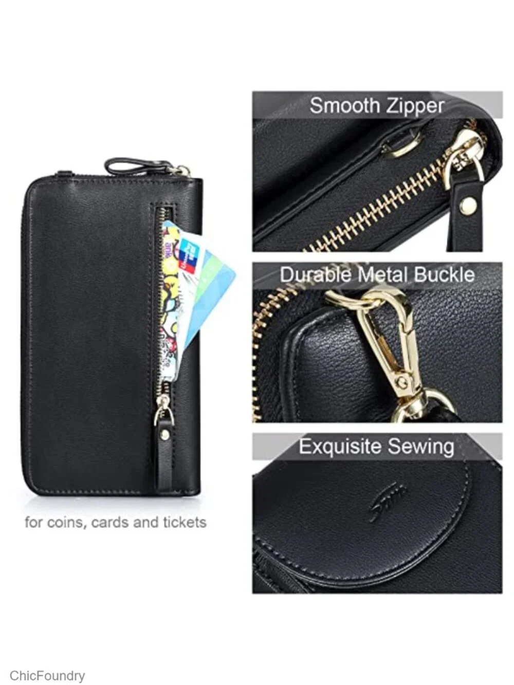 Small Crossbody Bag RFID Blocking Wallet Vegan Leather with Card Slots